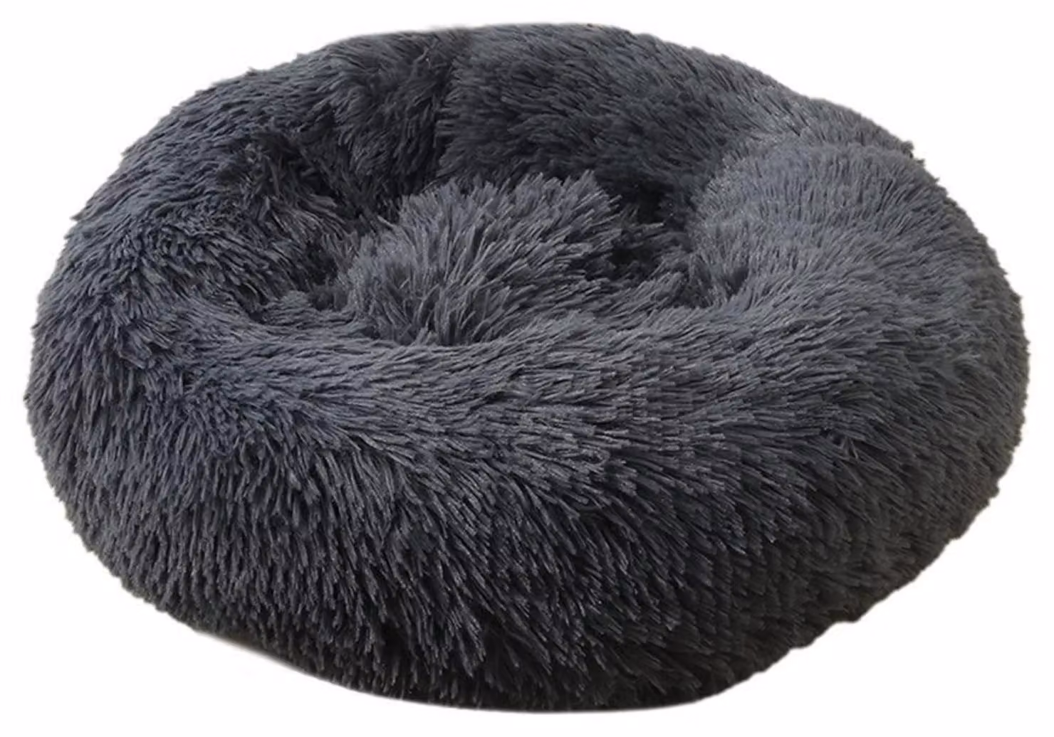 Cuccia per cani, cuccia per gatti, forma a ciambella, peluche, grigio scuro, 50 cm