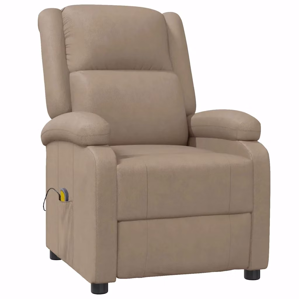 Poltrona relax reclinabile vidaXL in similpelle beige con braccioli – 2