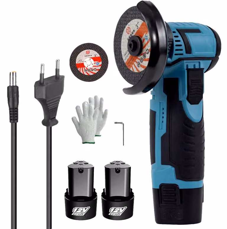 Smerigliatrice angolare, funzionamento ad alta velocità, design ergonomico, con 2 batterie