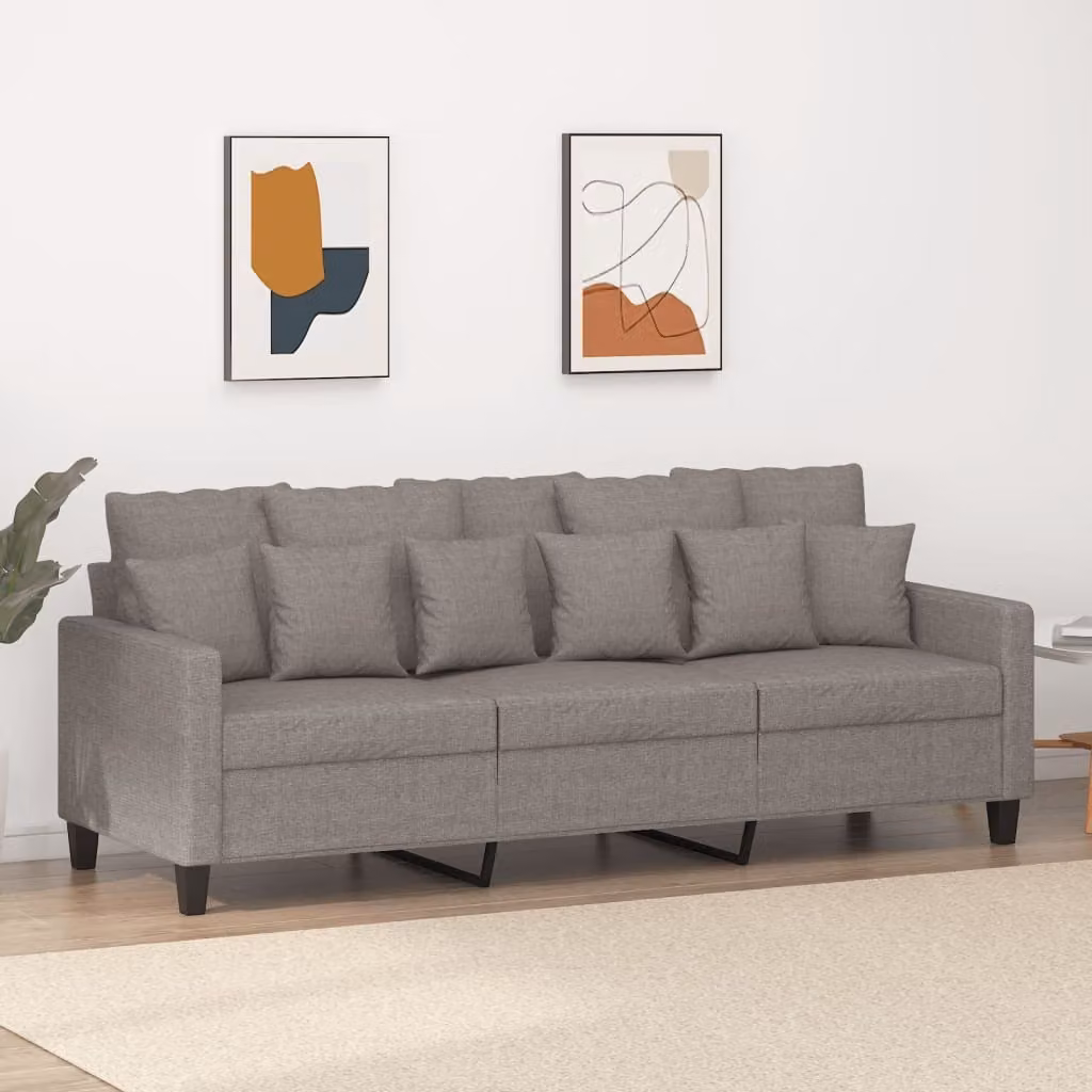 Divano Maison Exclusive, color taupe, 3 posti, 180 cm, rivestito in tessuto