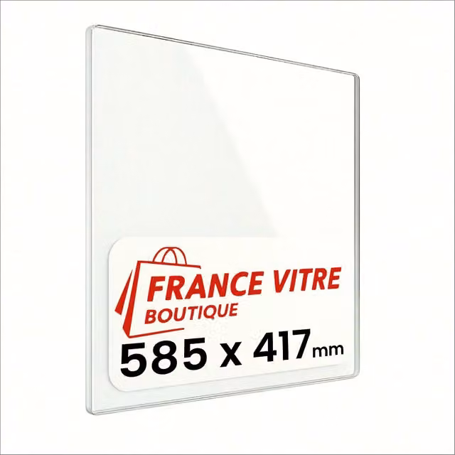 585 x 417 x 4 mm - Vetro per stufa a legna - vetro camino di ricambio - vetro per caminetto resistente al fuoco - France Vitre