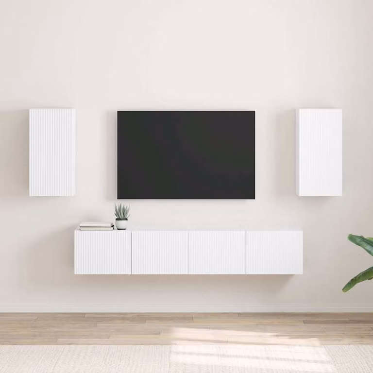 Set di 2 mobili TV da parete vidaXL moderni in legno MDF bianco