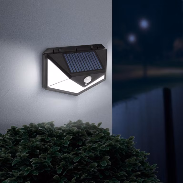 Faretto solare con sensore di movimento - montaggio a parete - 136 LED