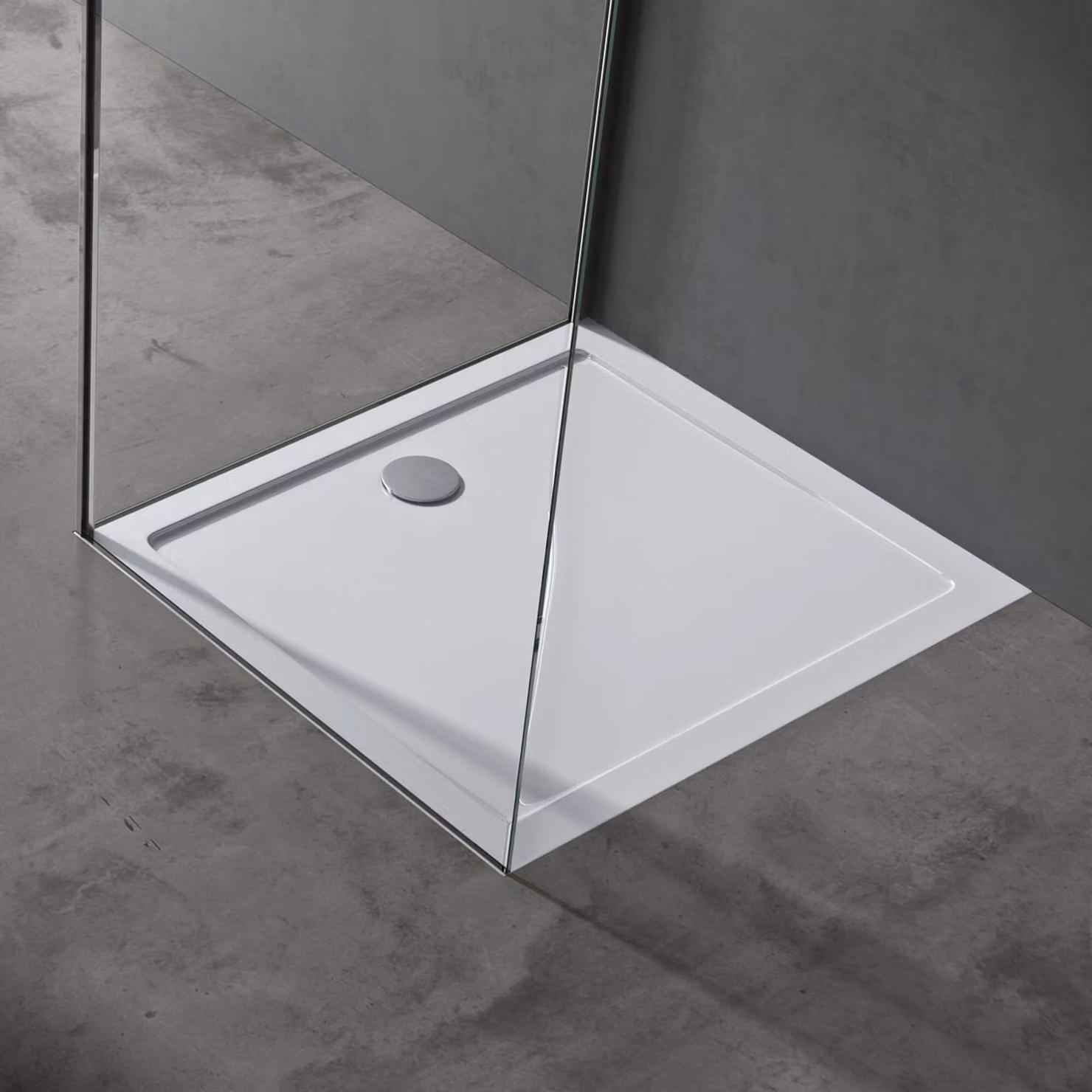 doporro Piatto Doccia Rettangolare 90x100 H 4 cm in Acrilico Rinforzato Bianco Lucido, Installazione Filo Pavimento - Faro2