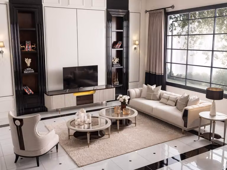 Wohnzimmer Gruppe Dreisitzer Sessel Stoffsofa 6tlg Beige Couchtische