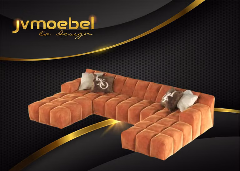Design Chesterfield Samt Modernes Ecksofa U-Form Wohnlandschaft Polsterecke