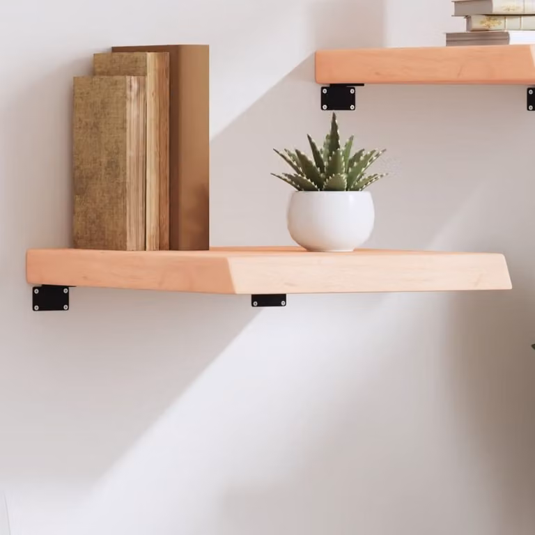 vidaXL Ripiano a Parete in Rovere Massello Non Trattato, Colore Marrone, L 40 cm x P 20 cm x H 6 cm