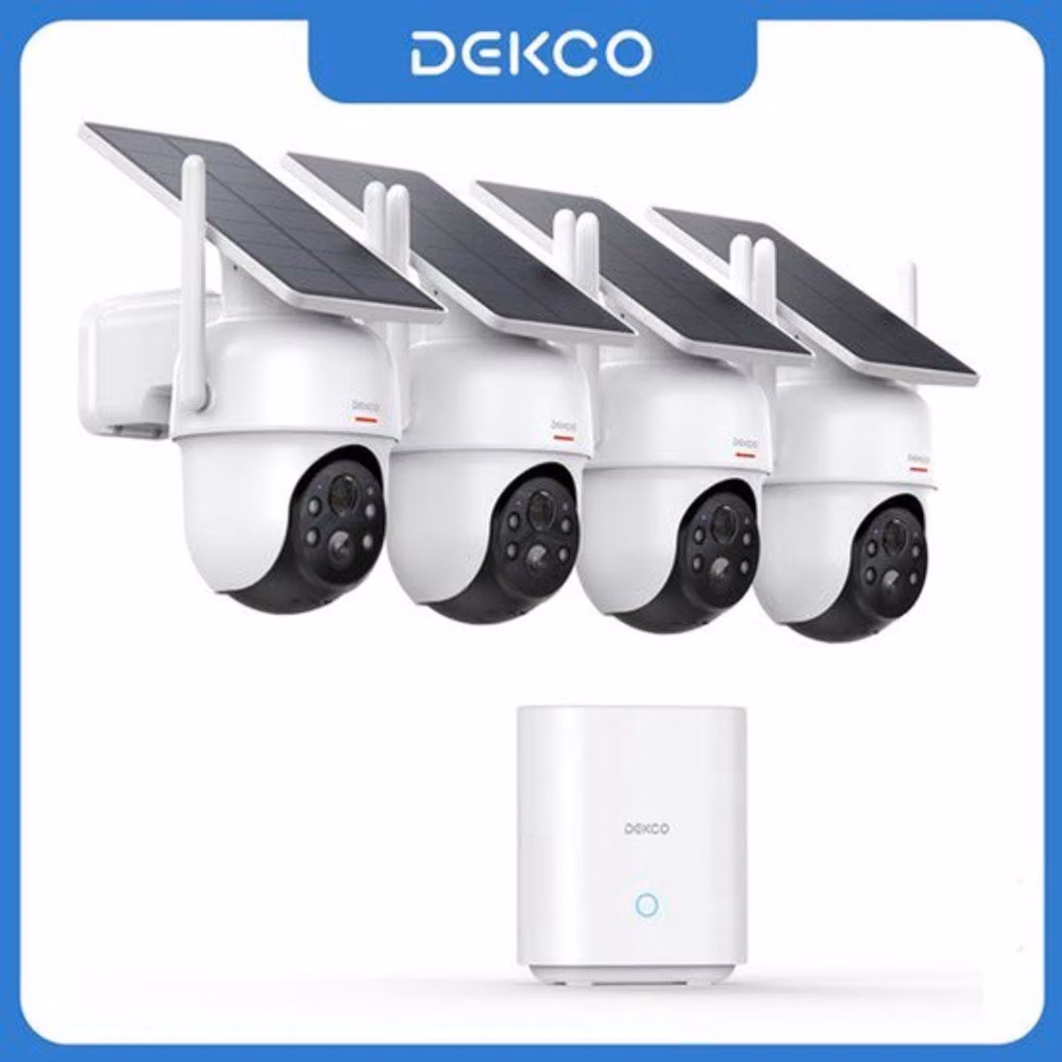Sistema di telecamere di sicurezza - Kit solare wireless - 4 pezzi - Telecamera PTZ Wi-Fi da 3MP