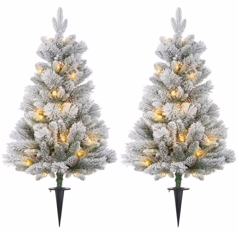 Albero di Natale artificiale - Set da 2 - Albero di Natale tradizionale - Decorazione invernale - Albero festivo - Altezza 107 cm