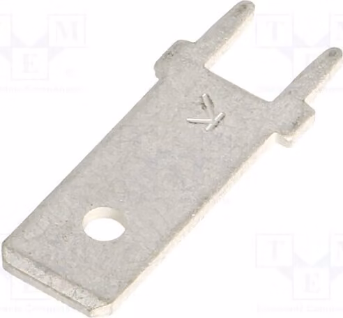 5 connettori: a montaggio traversale, spessore 0,8 mm, stagnati, modello 1289, con terminali in ottone da 6,4 mm (maschio)