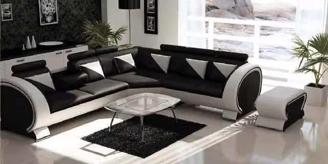 Leder Couch Polster Sitz Wohnlandschaft Design Modern Eck Garnitur Sofa mit USB