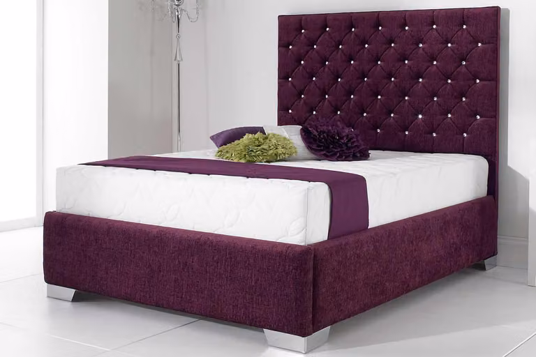 Designer Bett Schlafzimmer Betten Leder Hotel Luxus Polster Samt
