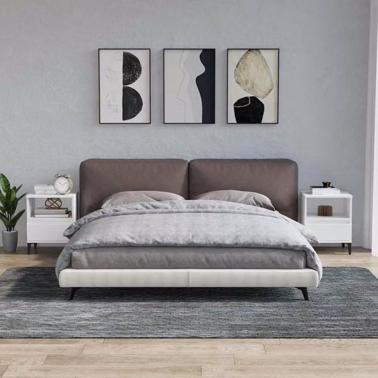 Set di 2 comodini vidaXL in stile industriale bianco L/P/H: 40 x 35 x 50 cm