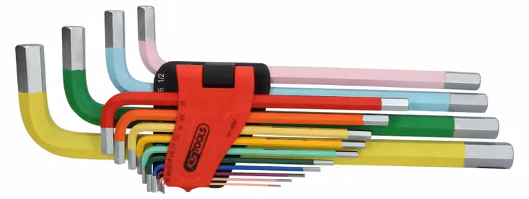 KS Tools Set di chiavi a bussola esagonali, extra lunghe, 14 pezzi in pollici