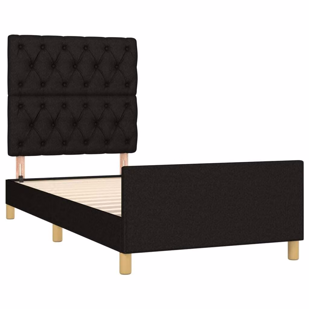 Giroletto senza Materasso Nero 80x200 cm Tessuto
