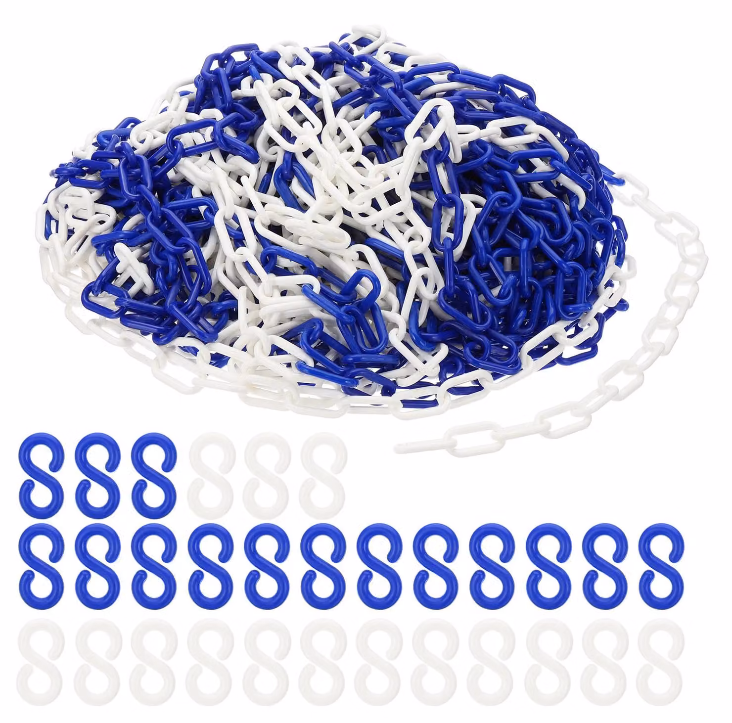 Catena di delimitazione in plastica, 43 metri, blu/bianca, catena di sicurezza