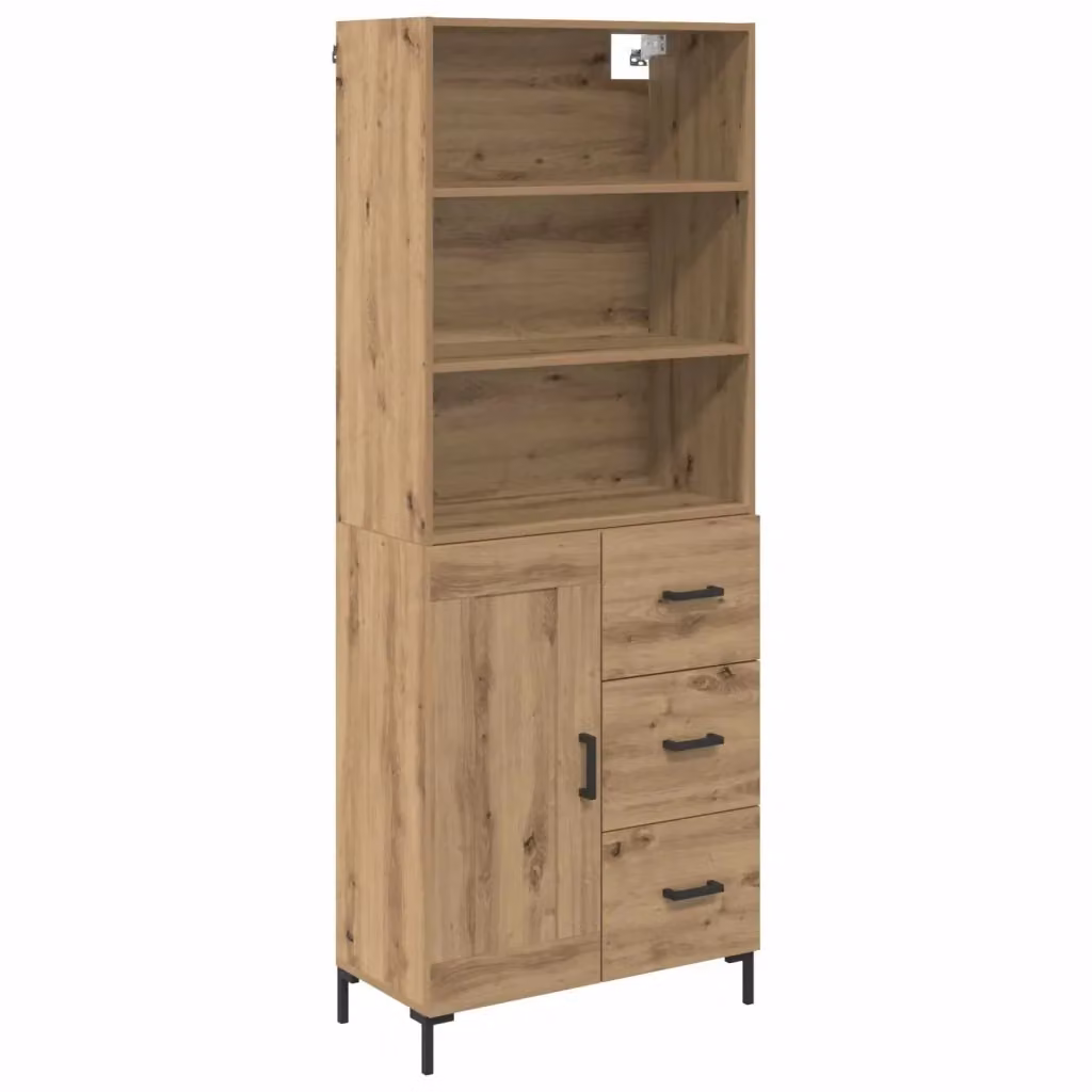 Credenza moderna in legno color rovere vidaXL L: 69,5 cm, P: 34 cm, H: 180 cm – 2