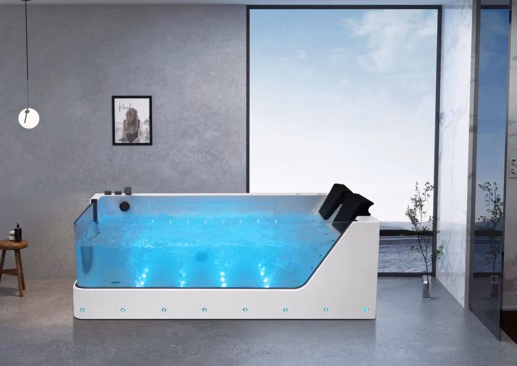 Vasca da bagno idromassaggio Sicorage Traxy bianca due posti full optional riscaldata L: 180 cm, P: 90 cm, Sx – 2