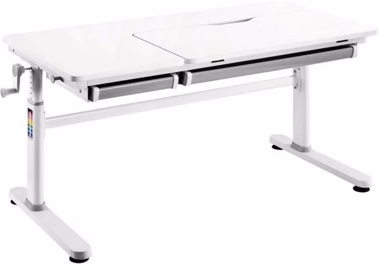 Azomor Scrivania flessibile ed ergonomicamente regolabile per grandi e piccini, bianca 120 x 60 cm