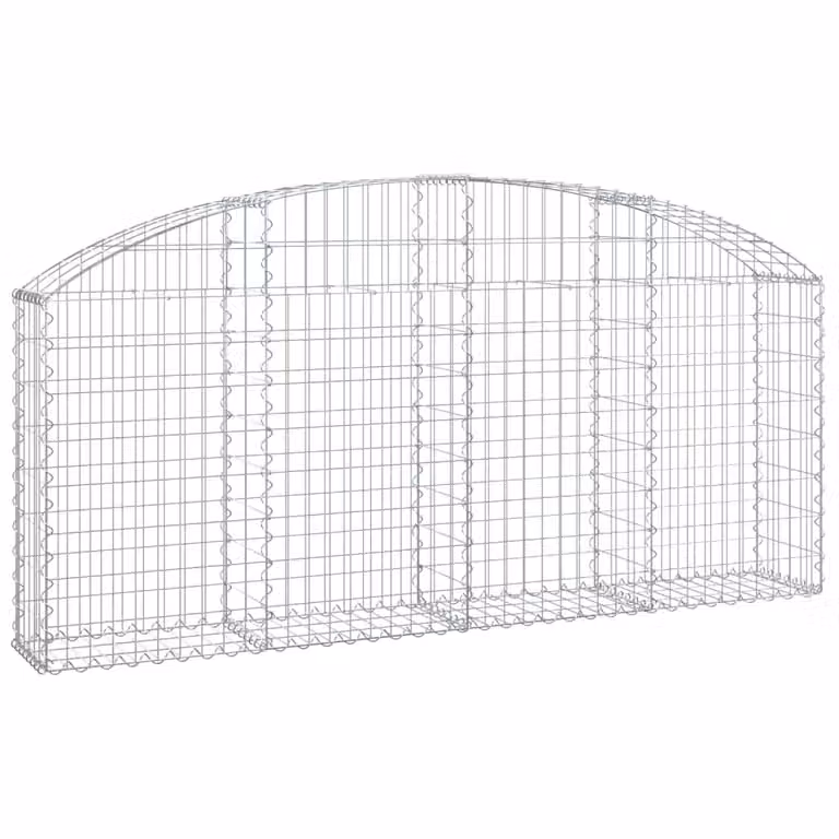 Cesto Gabbione ad Arco 200x30x80/100 cm Ferro Zincato