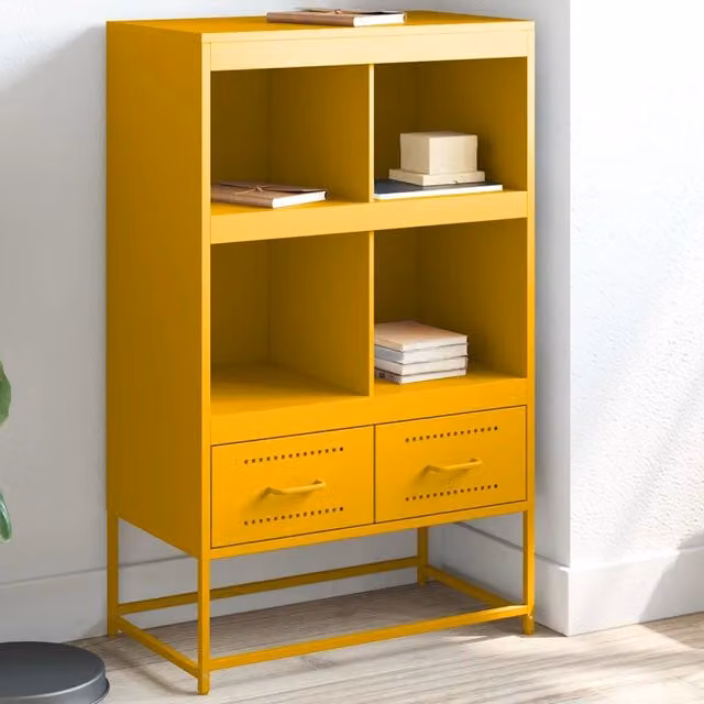 Credenza Buffet Armadio da Cucina Design Mania Giallo Senape in Metallo L/P/H: 68 x 39 x 111,5 cm