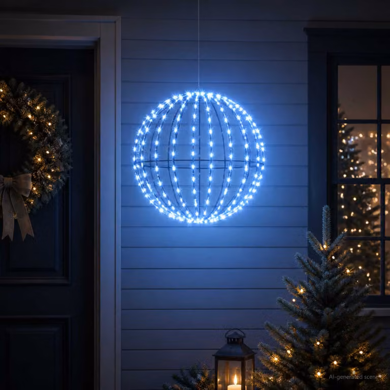 vidaXL Luce a punta di Natale 160 LED Blu Diametro 50 x 52 cm