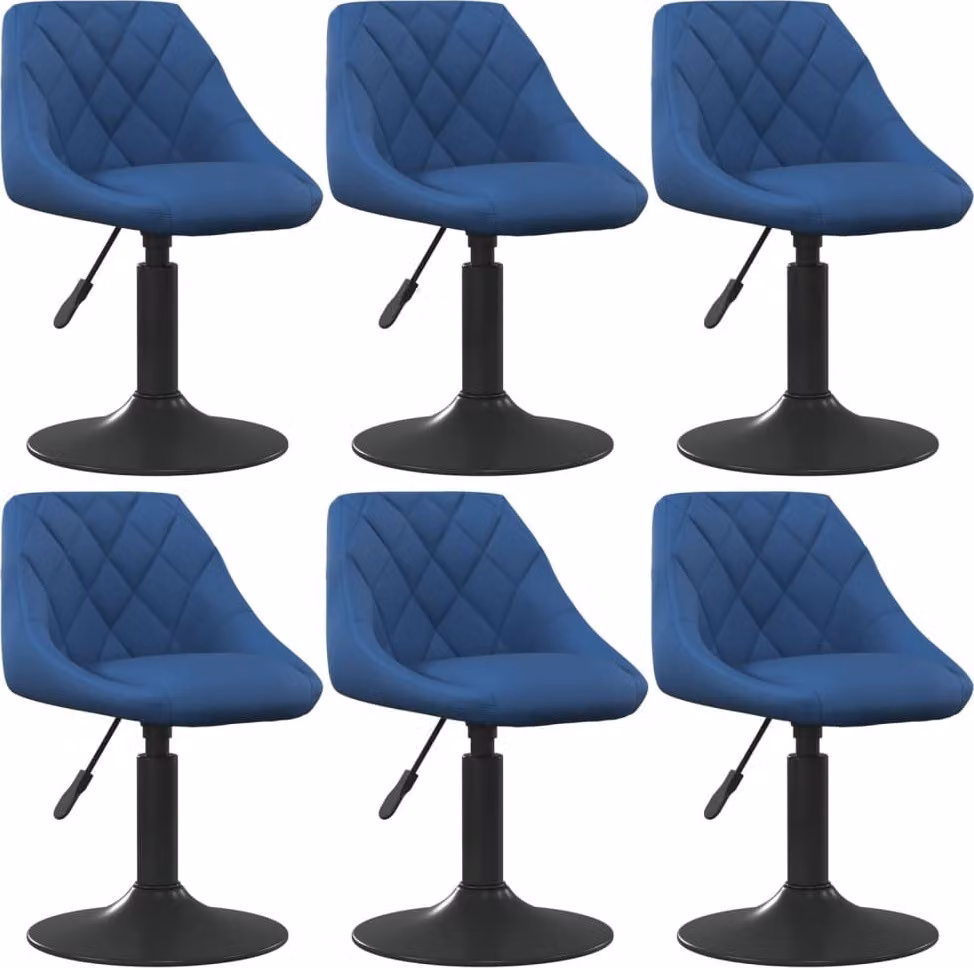 Sedie da Pranzo Girevoli 6 pz Blu in Velluto