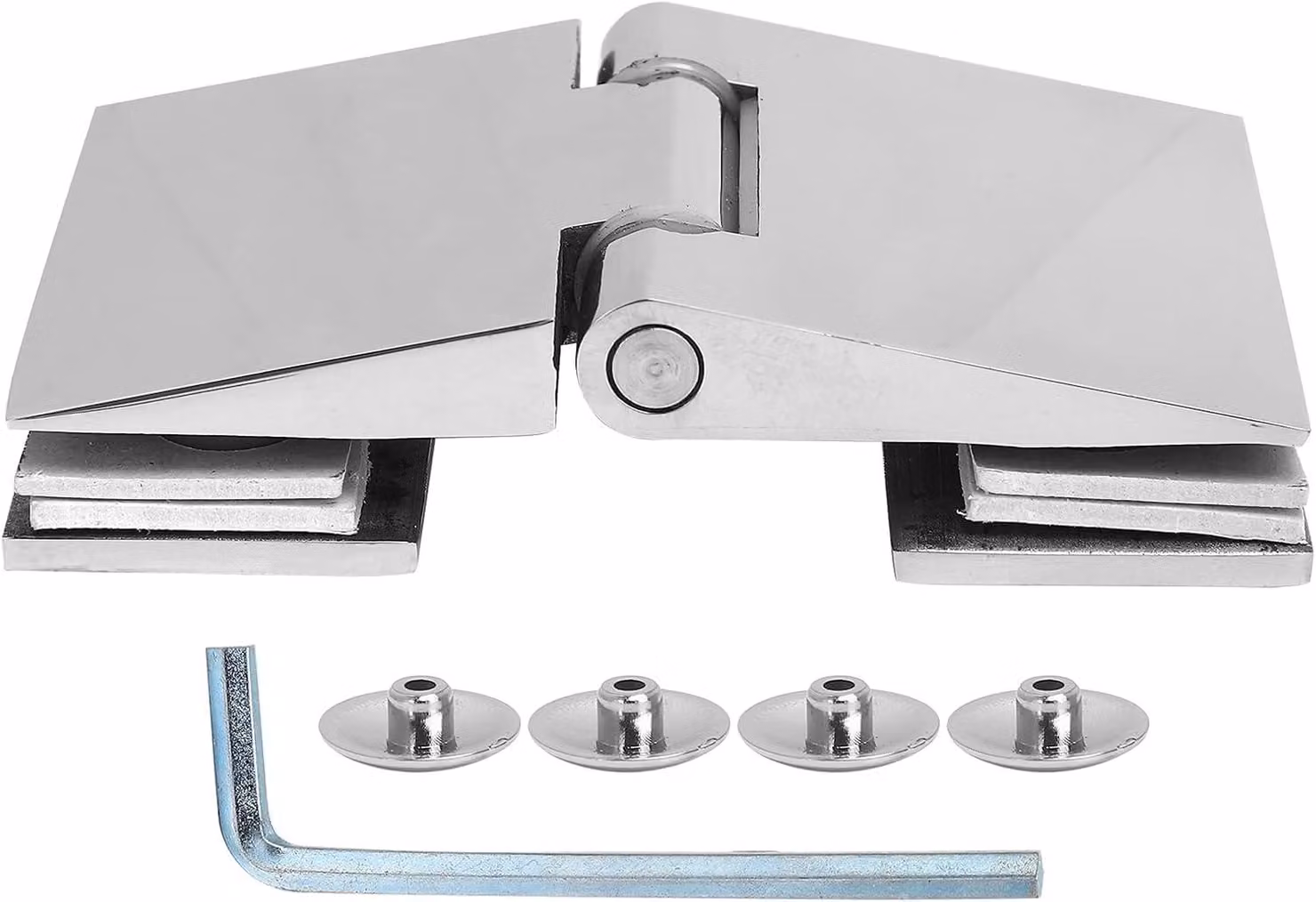 Cerniere per porte doccia senza telaio, angolazione di 180 gradi. Cerniere per porte in vetro senza telaio. Sottoportata in acciaio inossidabile per porte da bagno. Cerniere per doccia, pezzi di ricambio