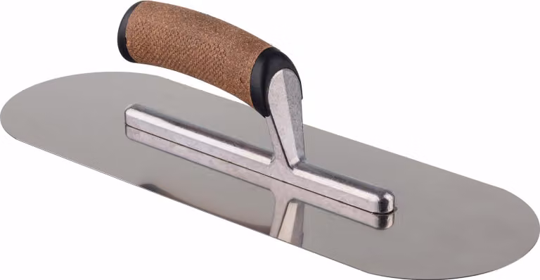 Awtools Cazzuola metallica semitonda 380 m manico in sughero su piede in alluminio