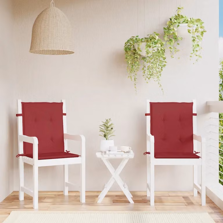 Set di 2 cuscini per sedia vidaXL in tessuto rosso, impermeabili e traspiranti, L 100 cm x P 50 cm x H 7 cm