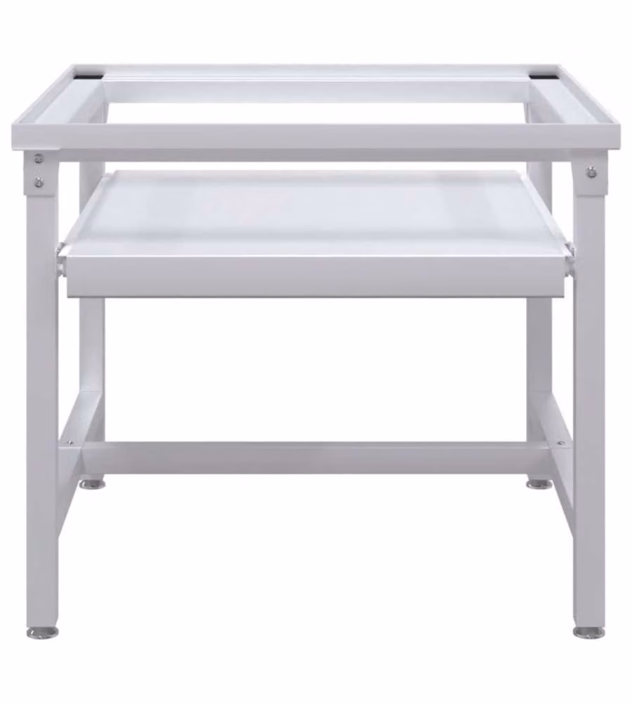 Supporto Alzatina Lavatrice vidaXL Bianco con Mensola Estraibile in Metallo L/P/H: 60 x 56,5 x 53,5 cm