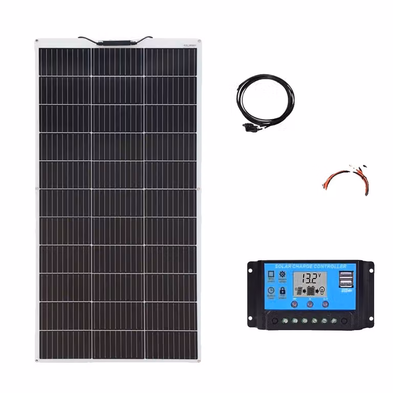 Kit di pannelli solari flessibili, ad alta efficienza, resistenti e impermeabili, kit bianco da 150w