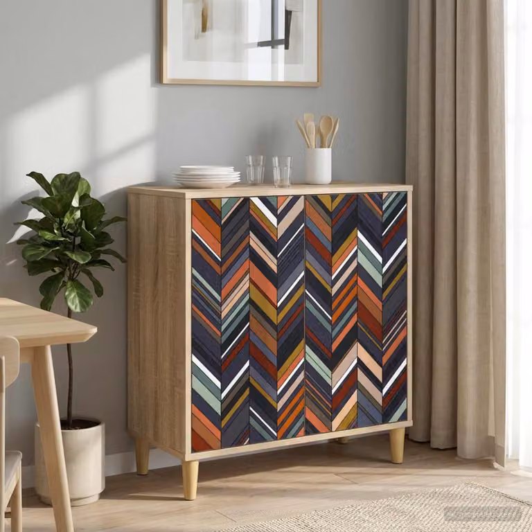 Credenza moderna vidaXL OMMEN in legno ingegnerizzato color Sonoma, L 69 cm x P 33 cm x H 75 cm