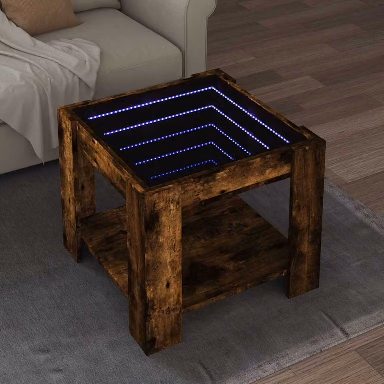 vidaXL Tavolino da salotto quadrato in legno Rovere, colore marrone, L 53 x P 53 x H 45 cm