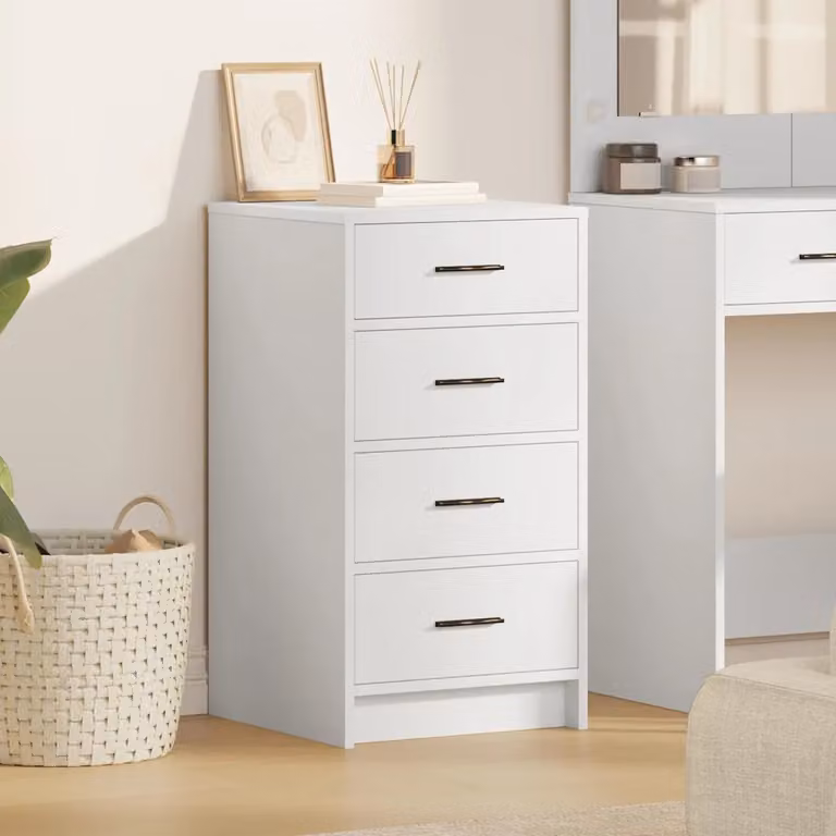 Credenza moderna vidaXL in legno ingegnerizzato MDF bianco L 40 cm x P 41 cm x H 75 cm