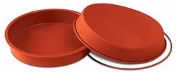Stampo per torta rotondo Silikomart in silicone rosso, Diametro: 24 cm