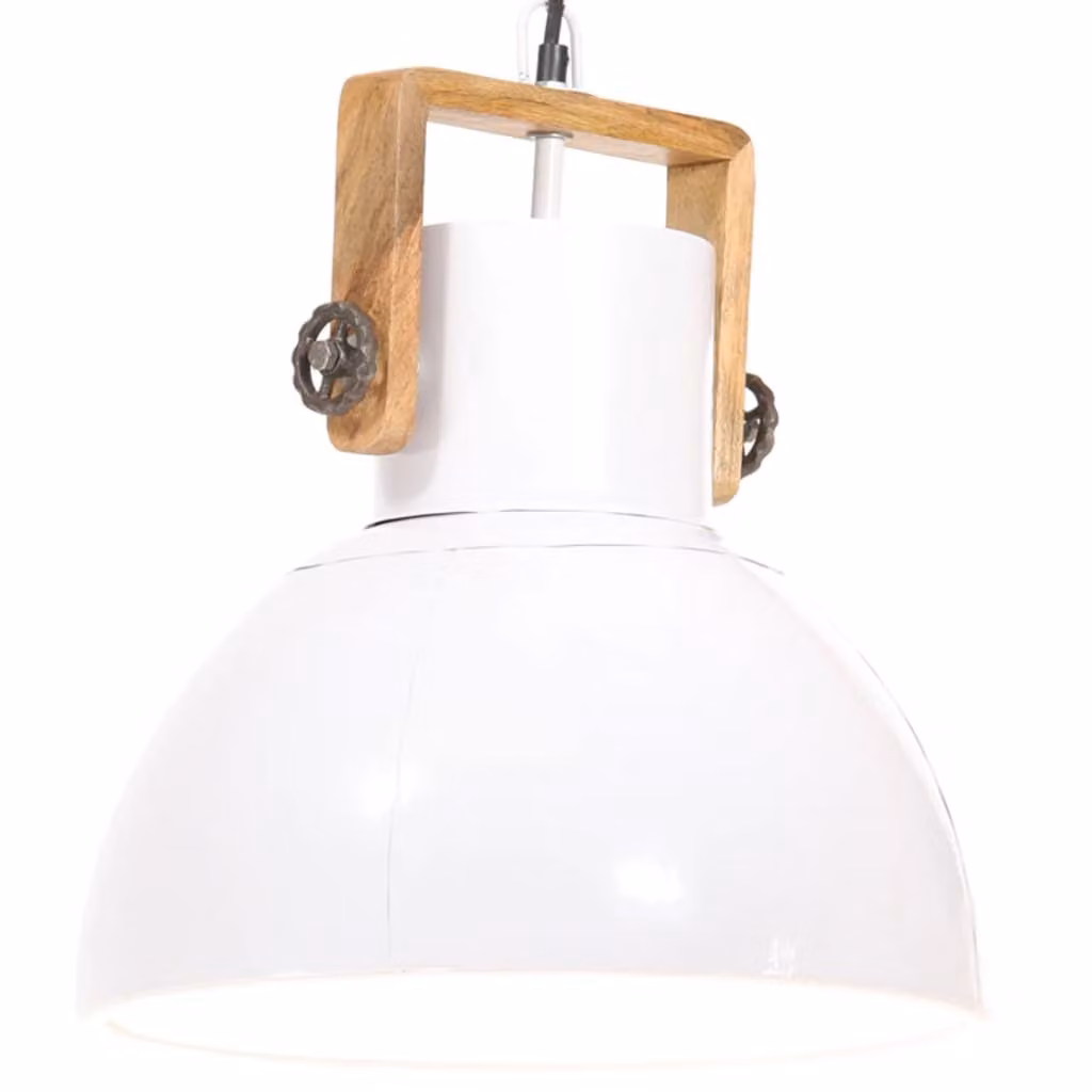 vidaXL Lampada a sospensione in stile industriale 25 W bianca rotonda 40 cm E27