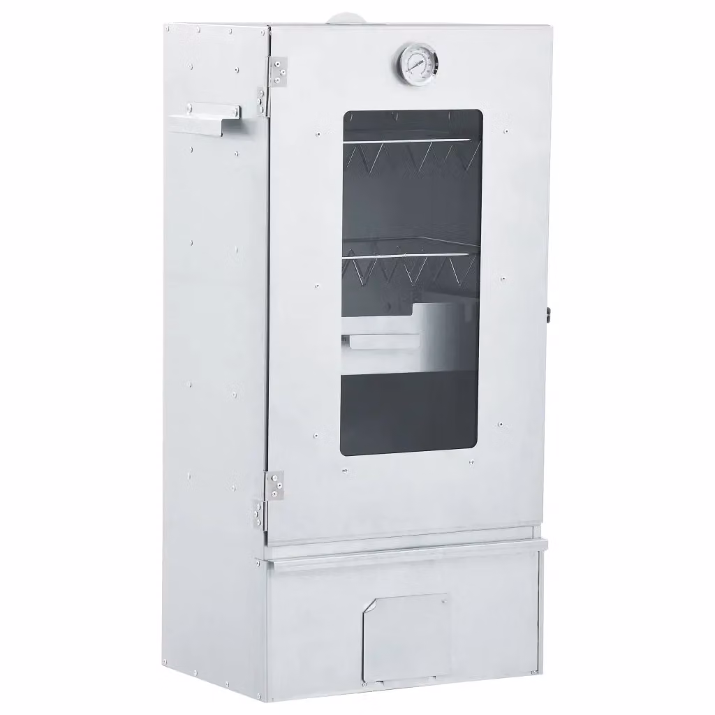 Forno Affumicatore BBQ Generatore Fumo Freddo Videx in Acciaio Zincato e Acciaio Inox Color Argento con Termometro – 2
