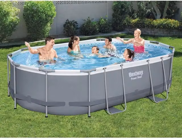 Bestway Set Piscina Ovale Power Steel 488x305x107 cm 3202526