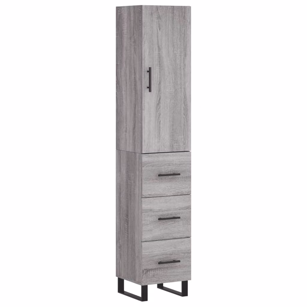 Credenza Grigio Sonoma 34,5x34x180 cm in Legno Multistrato