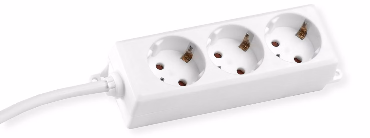 BACHMANN SELLY Presa di corrente 3x contatto di terra, capocorda di montaggio, bianco, 3 m