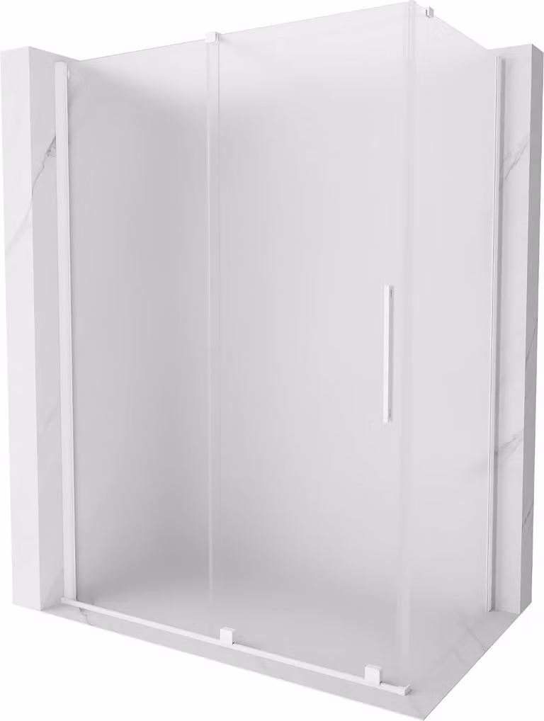 Mexen Velar cabina doccia scorrevole 140 x 70 cm, ghiacciato, bianco - 871-140-070-31-20