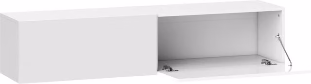 Mobile TV Sospeso HOMCOM Bianco con 2 Armadietti e Ante a Ribalta per Televisori da 45-65 pollici L/P/H: 140 x 33 x 29,8 cm