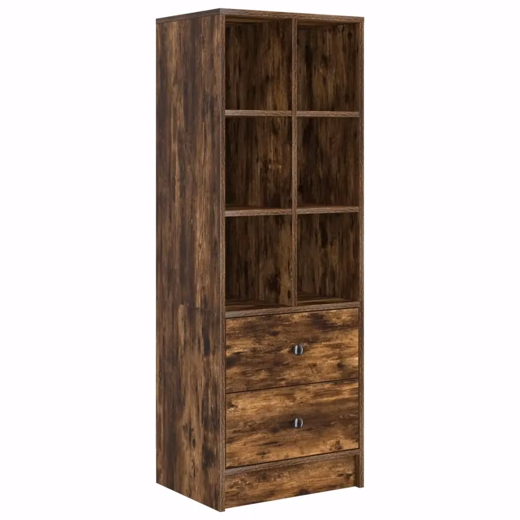 Credenza moderna vidaXL in legno color rovere fumé con cassetto, L 45,5 cm x P 34 cm x H 127 cm – 2