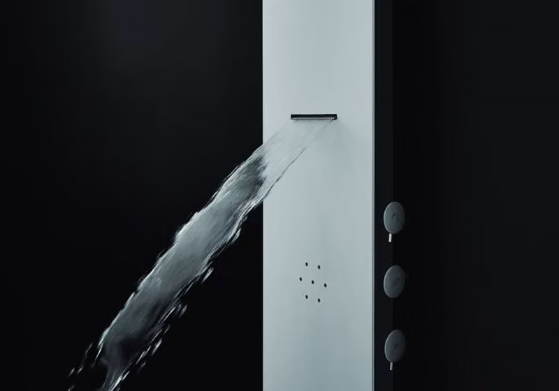 HM pannello doccia bianco, ugelli, cascata ALUSHOWER