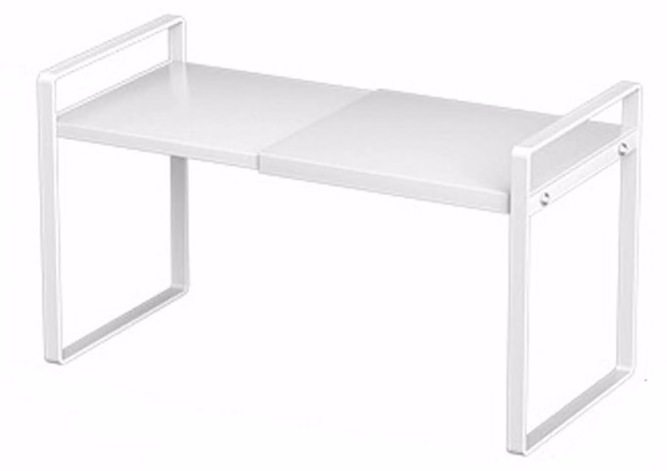 Organizzatore per ripiani di armadio, espandibile, regolabile, impilabile, in metallo, colore bianco, dimensioni 25-45 cm