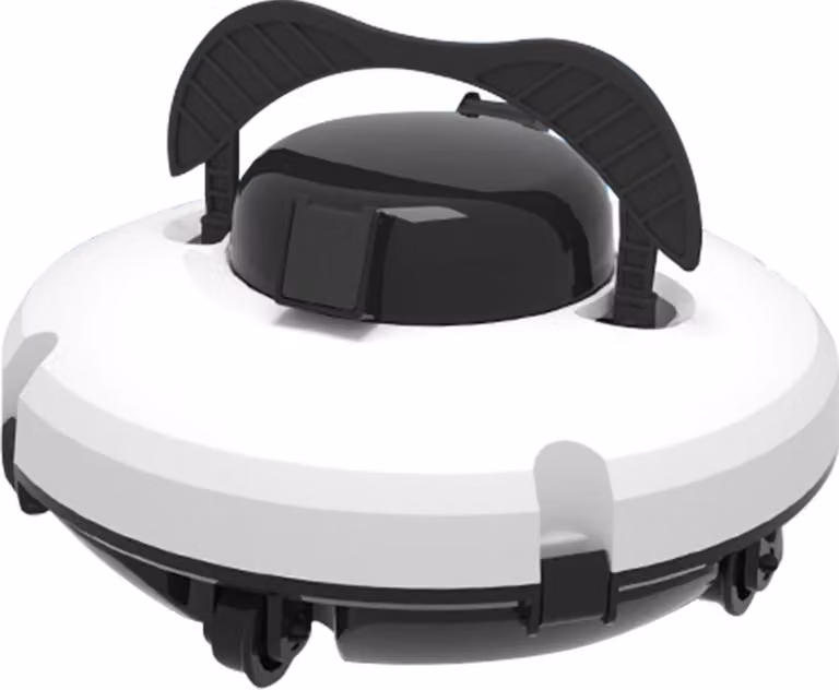 Pulitore robotico per piscine senza fili, doppio motore, 120 minuti di funzionamento, impermeabile IPX8, bianco