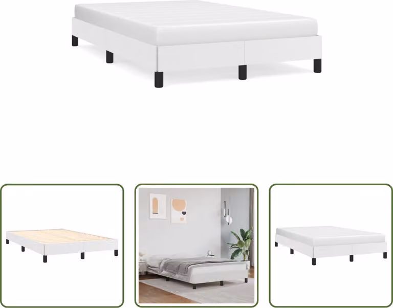 The Living Store Struttura letto bianca 120x190 cm in ecopelle