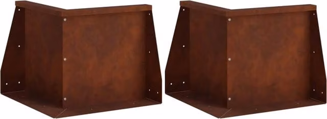Set di 2 muri di contenimento e aiuole rialzate vidaXL in acciaio Corten marrone L/P/H: 50 x 50 x 50 cm