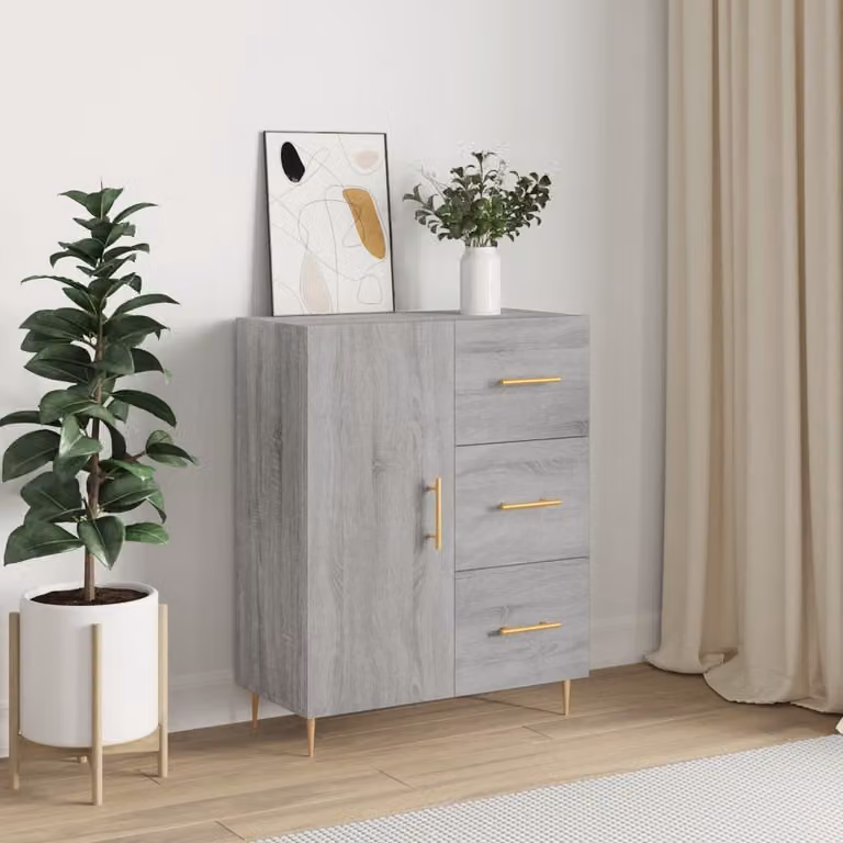 Credenza vidaXL in Legno Multistrato Grigio Sonoma, L/P/H: 69,5 x 34 x 90 cm